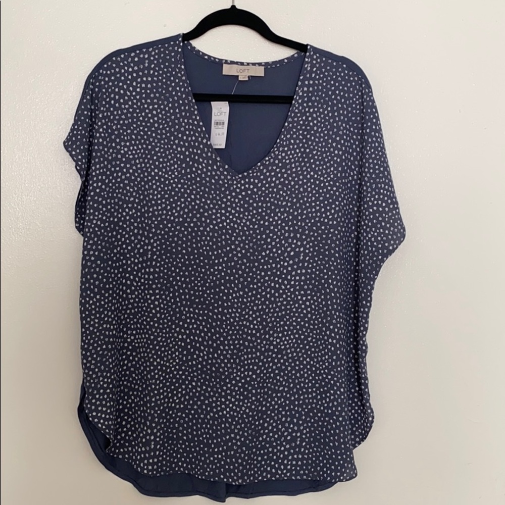 Loft mixed media top. Size L NWT
